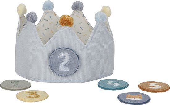 Little Dutch Verjaardagskroon van stof met cijfers - Blauw