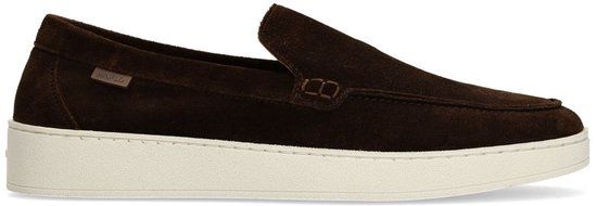 Manfield - Heren - Bruine suède loafers - Maat 44