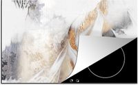 Merkloos KitchenYeah® Inductie beschermer 78x52 cm - Abstract - Gold - Inductiebeschermer voor Inductie Kookplaat
