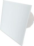 Whisper Badkamer/toilet ventilator - standaard - Ø125mm - vlak glas - mat wit