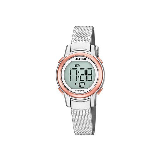 Calypso K5736/2 Digital Watch 30 mm 100 meter Grey/Rose for Women