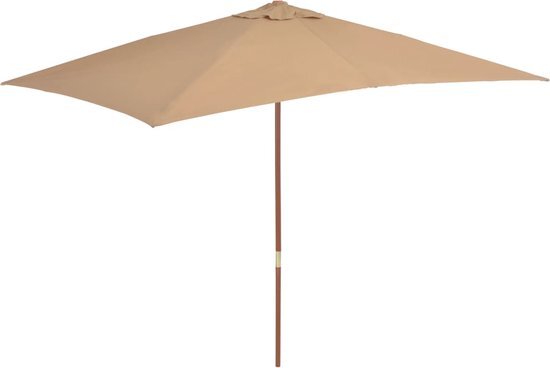 vidaXL Tuinparasol met houten paal 200x300 cm taupe