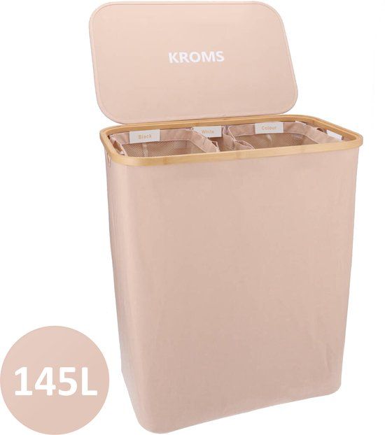 KROMS Wasmand 145L - Zand - Bamboe