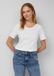 s.Oliver T-shirt Femme Blanc Coton Col rond Manches courtes Coupe ajustée Casual 42