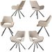 MEUBLE COSY Set van 6 eetkamerstoelen, gestoffeerde zitting in beige stof, 58,5 x 59 x 81 cm
