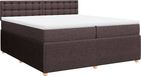 vidaXL Boxspring met matras stof donkerbruin 200x200 cm