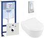 Villeroy & Boch Avento Cuvette incluant réservoir encastré et plaque de commande - double chasse vertical horizontal - inox