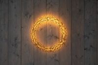 Anna's Collection 56cm x 6cm Black Wreath 1200 LED Classic Warm with 5m Lead Cable, On/Dimmer/8/16H Timer/Off IP44 Transformer Christmas Lights