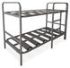 OEM Versterkt stapelbed, 90x190 cm, grijs, met ladder en spijlen