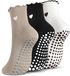 Holland Connections 3 paires de chaussettes de yoga mignonnes avec grip pour femmes, chaussettes en coton à volants, antidérapantes, adaptées au pilates, au yoga et au barre.