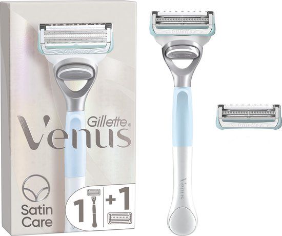 Gillette Venus Satin Care Scheersysteem - Voor Vrouwen - 2 Scheermesjes - Blauw