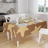 Bonamaison Tafelkleed, Anti-Mold, Sneldrogend, Waterdicht, 100% Polyester Tafellaken, Bruine tinten, 140 x 160 Cm