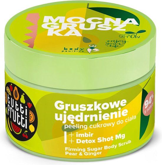Tutti Frutti Verstevigende Suikerscrub Peer & Gember + Detox Shot Mg - 300g