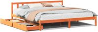 vidaXL Bedframe - Massief Grenenhout - Wasbruin - 200x200 cm