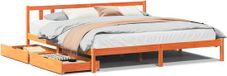vidaXL Bedframe - Massief Grenenhout - Wasbruin - 200x200 cm
