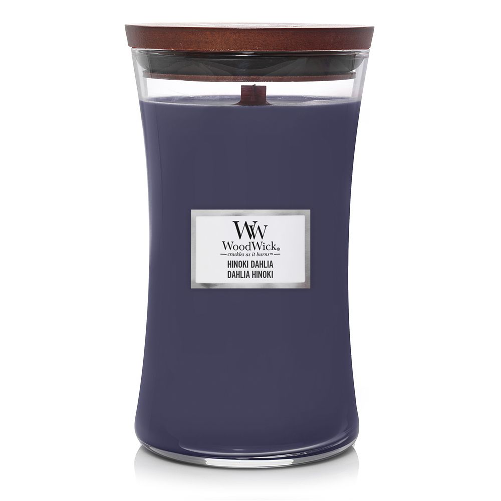 WoodWick Hinoki Dahlia Cylinder Candle - Violet - 17.8cm