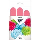 Clairefontaine 395460C - Set van 3 Roze Zijden Pompons om op te 1x 30cm