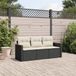 Maison Exclusive - Ensemble de jardin pour le jardin, composé de 3 pièces avec coussins, noir, en polyrotin
