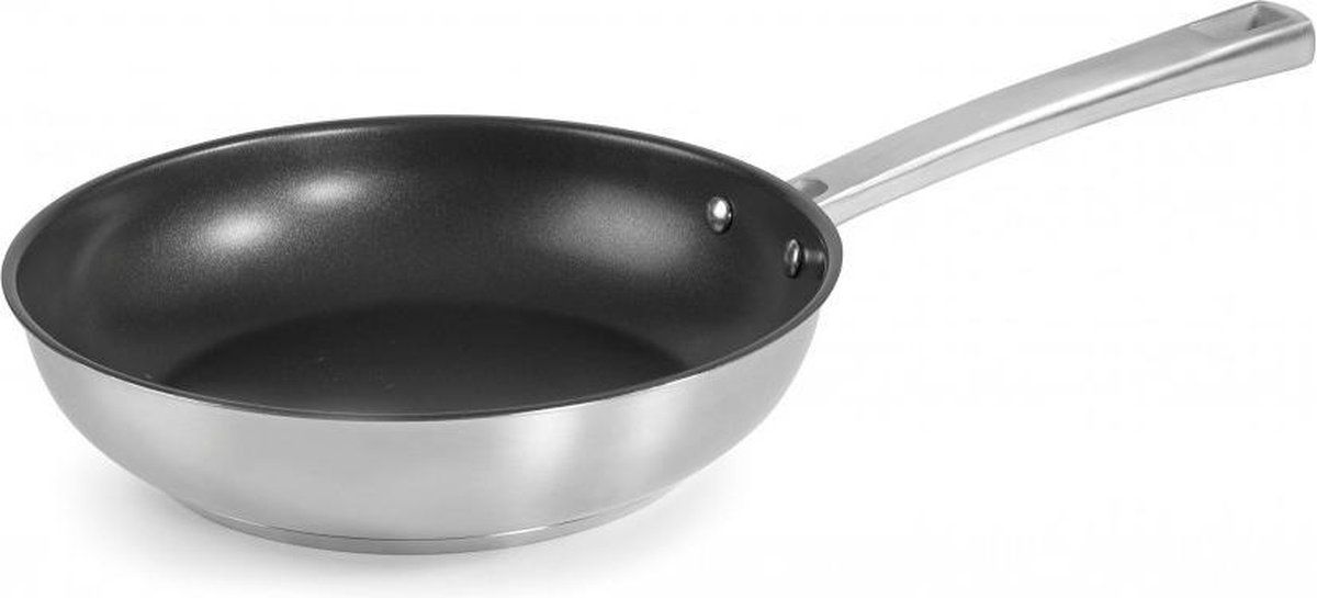 Lacor Foodie Koekenpan met Antiaanbaklaag - Ø 20cm - Rvs - Zwart/Zilver