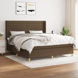 Maison Exclusive - Lit boxspring avec matelas, brun foncé, 160x200 cm, rembourré