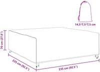 vidaXL Loungesethoes Effen Zwart 235 x 235 x 70 cm 600D
