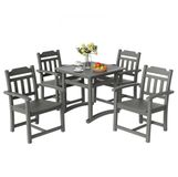 Merkloos Ensemble de meubles de jardin - Ensemble de balcon 5 pièces avec table et 4 chaises - Gris clair