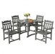 Merkloos Ensemble de meubles de jardin - Ensemble de balcon 5 pièces avec table et 4 chaises - Gris clair