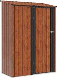 vidaXL Tuinhuis - Metaal - Bruin - 140,5 x 74 x 200 cm