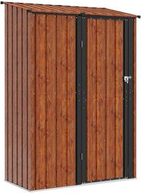 vidaXL Tuinhuis - Metaal - Bruin - 140,5 x 74 x 200 cm