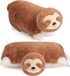 BRUBAKER Coussin en peluche paresseux - 2 en 1 animal en peluche et coussin - 40 x 30 cm