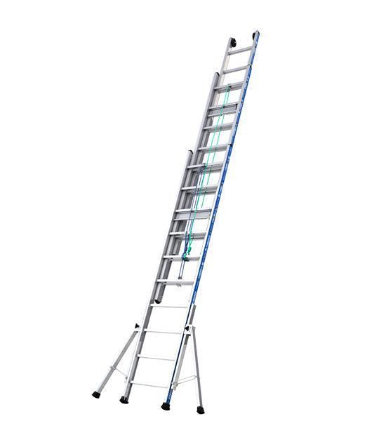 Schuifladder met touw 2x16