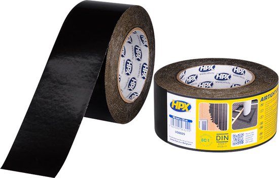 HPX UV-bestendige PE tape - zwart 60mm x 25m