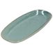 Plat de service émail réactif, grès, vert, 26 x 12 cm