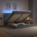 Prolenta Maison Exclusive Lit Ottoman exclusif, avec matelas et éclairage LED, couleur gris foncé, dimensions 200 x 200 cm, revêtement en velours
