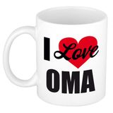 Bellatio Decorations I love oma / Ik hou van oma cadeau mok / beker wit 300 ml