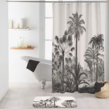 Douceur d'Intérieur Douchegordijn met haken, 180 x 200 cm, polyester, bedrukt, cocoty des places, meerkleurig