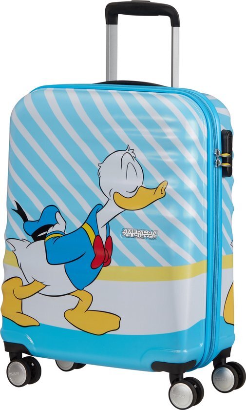 American Tourister American Tourister Wavebreaker Disney Spinner 55 donald blue kiss Harde Koffer Blauw