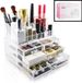 Merkloos Makeup organizer L | Doorzichtig | 4 lades | Afmeting: 24 x 15 x 18.5 cm