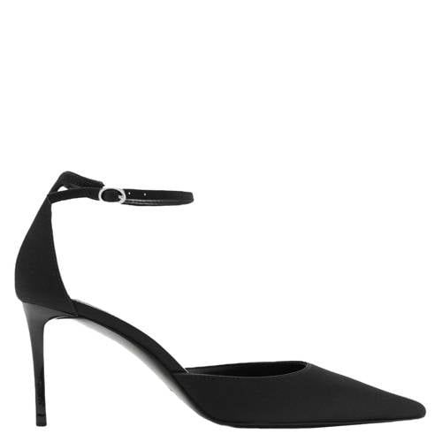 Mango Satijnen Pumps Zwart