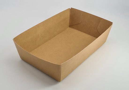 Milba verpakkingen 50x Frietbakje A9 - bruin - karton - medium porties