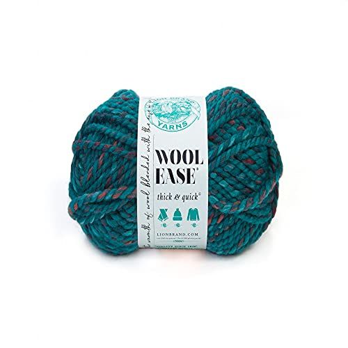 Lion Brand Yarn Wool-Ease Thick & Quick Yarn, Deep Lagoon - 1 Skein