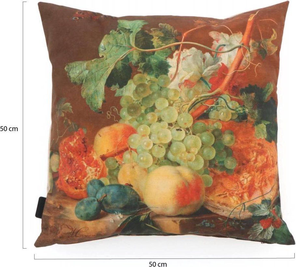 Madison sierkussen 50x50 cm Jan van Huysum outdoor - Meerkleurig