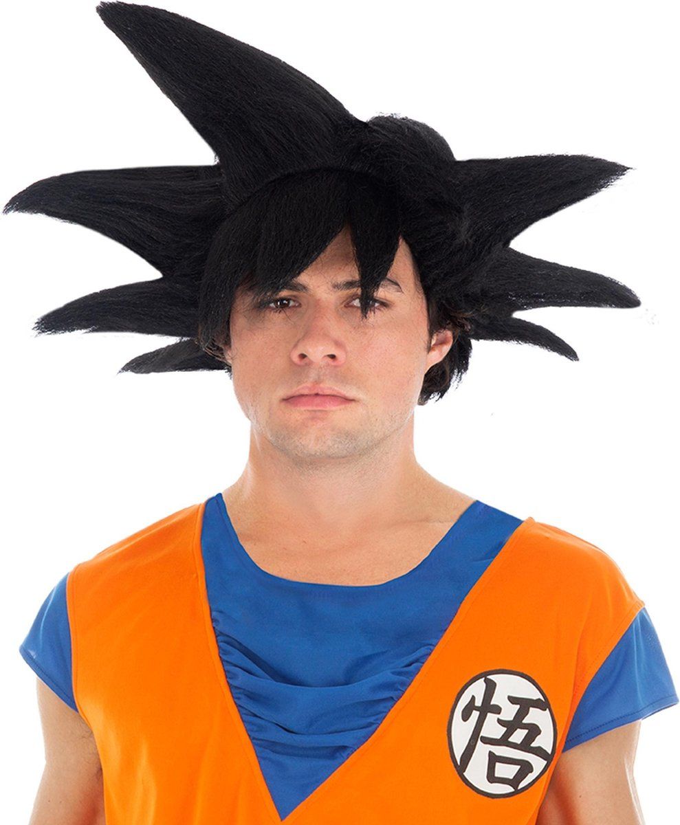 CHAKS - Goku Saiyan Dragon Ball Z Pruik - Zwart - Volwassenen