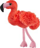 Wild Republic Pluche knuffel vogel - flamingo - roze - van 13 cm
