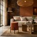 Home Deco Factory Lot De 4 Poufs Jules Côtelé Terracotta