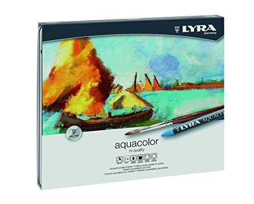 Lyra Aquacolor Waskrijt - 24 kleuren - metalen etui