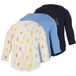 LUPILU® Lot de 3 bodys croisés bébé (bleu foncé/bleu, 6-12 mois)