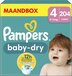 Pampers Baby-Dry - Maat 4 (9-14 kg) - 204 Luiers - Maandbox