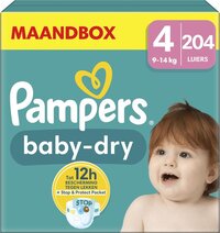 Pampers Baby-Dry - Maat 4 (9-14 kg) - 204 Luiers - Maandbox
