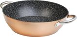 WECOOK! Professionele braadpan met lage inductie, 20 cm, milieuvriendelijke antiaanbaklaag, zonder PFOA, gesmeed aluminium, koperkleurig, 2,8 mm dik, handgrepen van roestvrij staal, glaskeramiek, gas